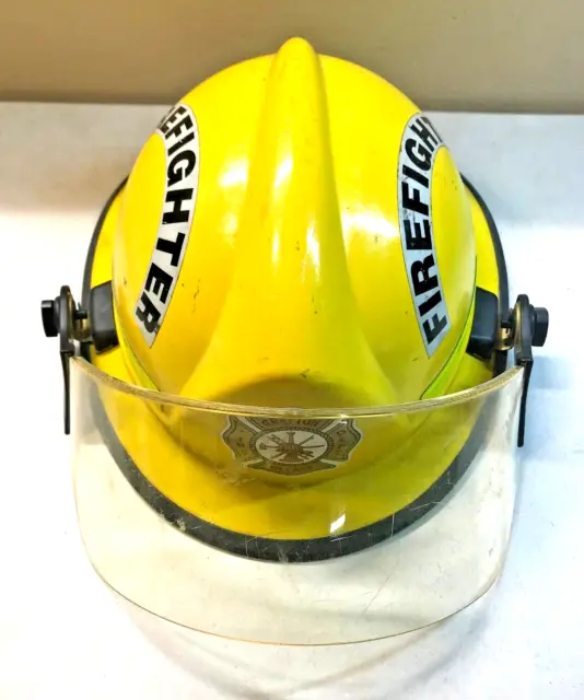 Morning Pride HT-LF2-HDO Yellow Firefighter Fire Helmet with Face Shield