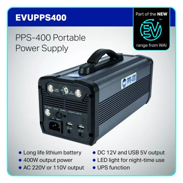 Alimentatore portatile WAI EV carica batteria di backup 3,7 V 400 W
