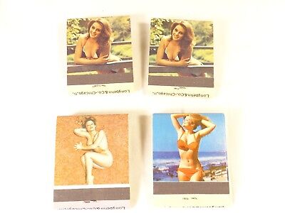 Set of 4 Chicago Burlesque Strip Club Girly Bikini Vintage Sexy Matchbooks Lot