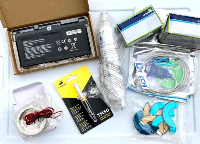 Mixed Lot of 8 Misc Electronic Accessories; Laptop Replacement Battery, Leviton