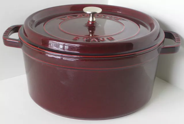 Staub 7 Qt Cocotte Enamel Cast Iron Large Dutch Oven Grenadine Mother's Day