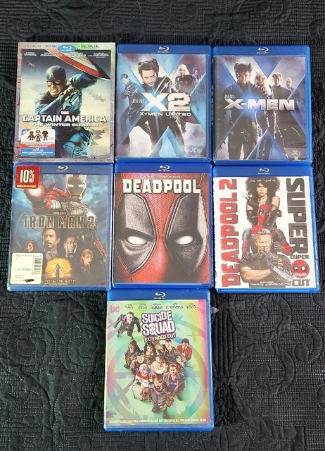 Blu-ray LOT Comic Super Hero Deadpool Iron Man  X-Men DC Marvel