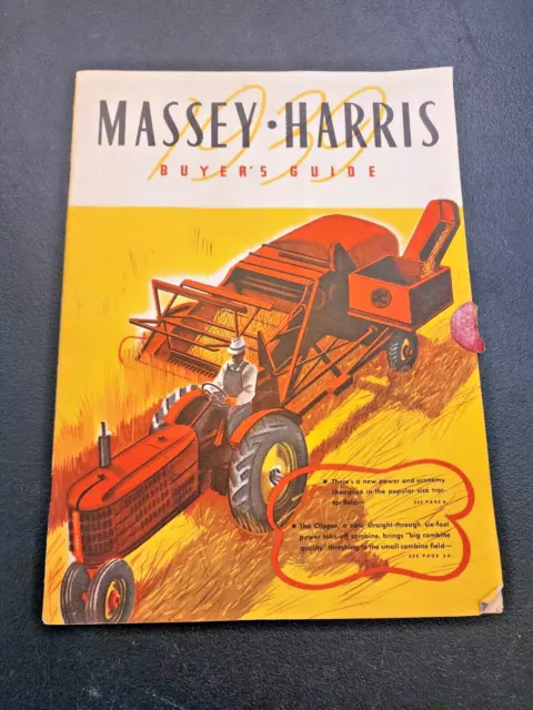 Vintage 1939 Massey-Harris Tractor Buyers Guide Brochure Pamphlet T28