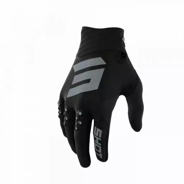 Shot 2022 Adultes Contact Motocross MX Enduro Vélo Gants - Noir