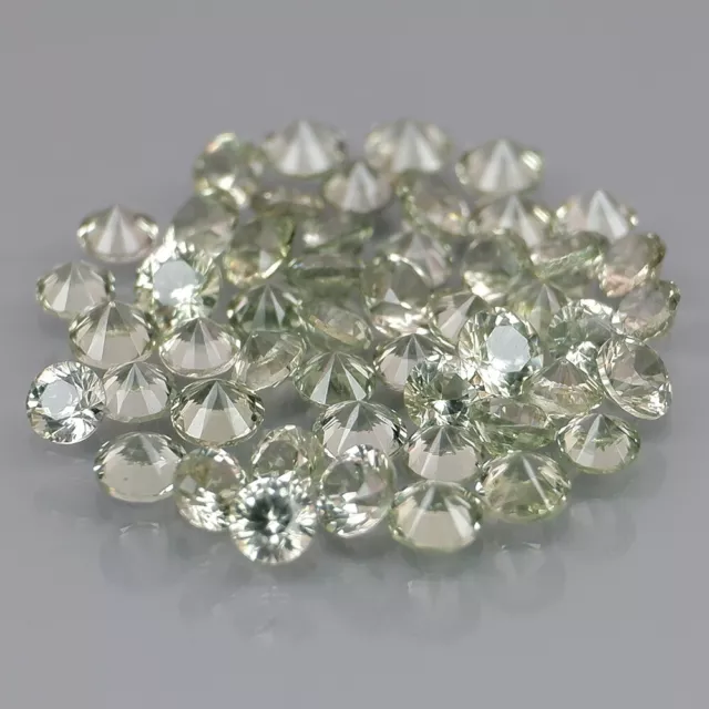 Round Diamond Cut 2 to 2.2 mm.Heated Only Green Sapphire Africa 50Pcs/2.53Ct.