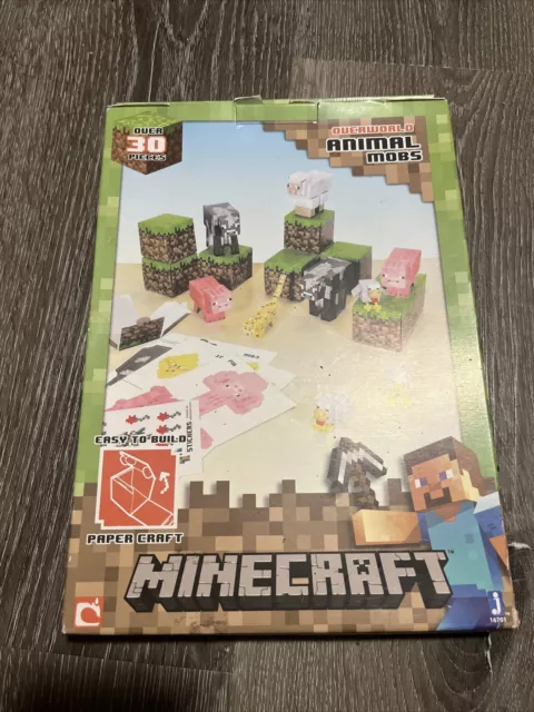 Used LARGE LOT Minecraft Papercraft Animal Mobs Mixed Lot