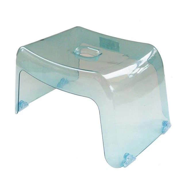 Bathroom Bath Stool Non- Transparent Shoe Changing Stool Toilet Thicken B1N1