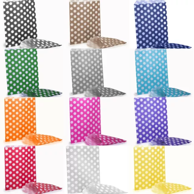 50x Polka Dot Candy Paper Bags Sweet Wedding Favour Gift Shop Party Sweetie