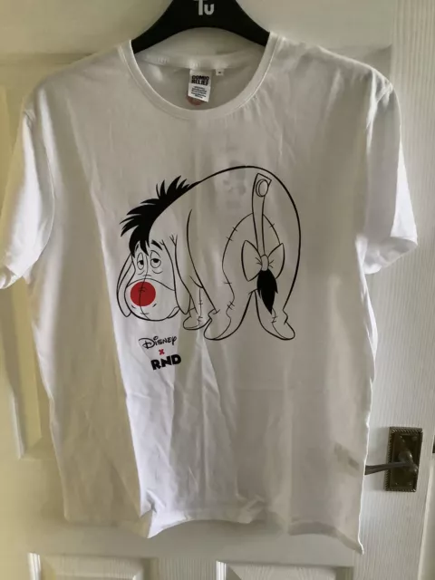 Unisex Disney Red Nose Day Crossover, Eeyore White T-shirt Size Medium (42”) New