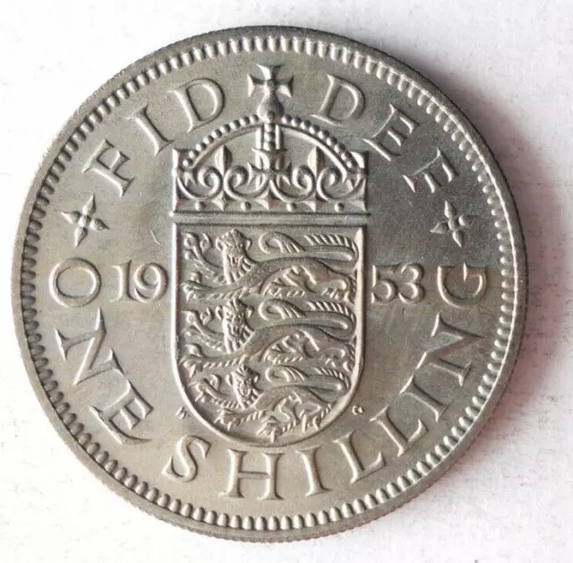 1953 GREAT BRITAIN SHILLING - Excellent Coin - FREE SHIP - Bin #86