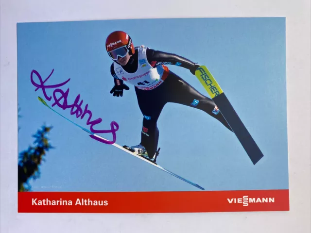 original sign. Autogrammkarte Skispringen Katharina Schmid geb. Althaus