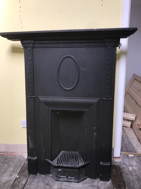 Old Vintage Victorian Heavy Metal Fireplace