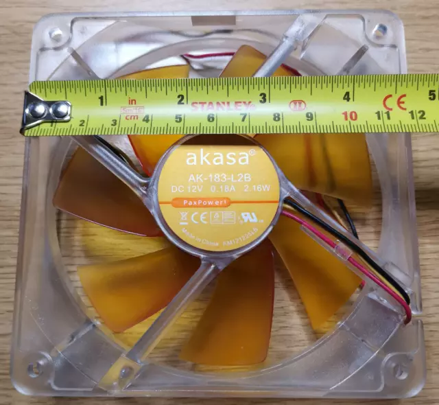 AKASA 12 cm Fan - Clear and Orange