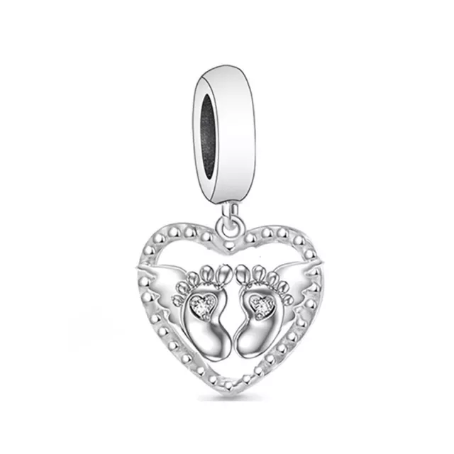 S925 SterlingSilver Memorial Angel Baby Child Loss Heart Charm -YOUnique Designs