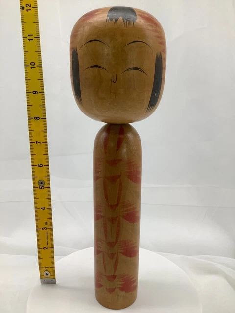 ANCIENNE grande poupée japonaise en bois kokeshi 14 par l'artiste privé Shig
