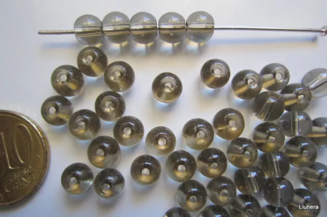 Perlas bola cristal transparente 6 mm X 40 UNIDADES color cuarzo ahumado marrón