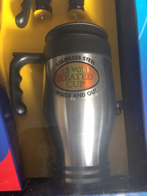 2 Stainless Steel Heated Auto Travel Mug 16oz 12V  Cigarette Lighter Cup Holder 3
