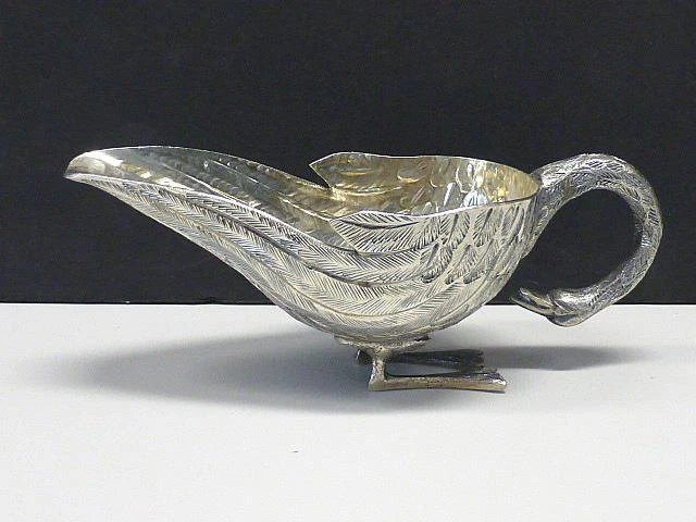 Tane Mexican Sterling Silver Swan Bird Sauce Boat Creamer Mid-Century Modern