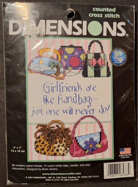 COUNTED CROSS STITCH KIT - ONE WILL NEVER DO 'GIRLFRIENDS' - 13 x 18cm - NEW