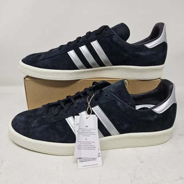 Men's Adidas Campus 80s Casual Suede Shoes / Black White / GX7330 / Size 12.5