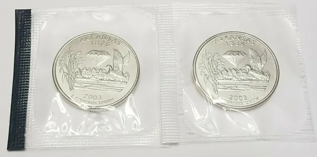 2003 P & D Arkansas Quarter Set (2 Coins)  *MINT CELLO*  **FREE SHIPPING**