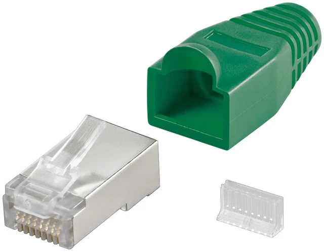10x Modularstecker RJ45 geschirmt; CAT 5 RJ45/8P8C PLUG GRÜN