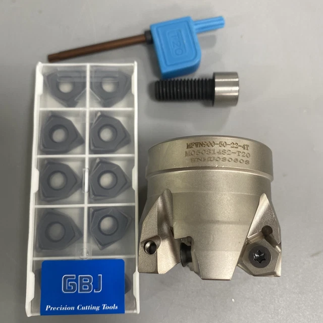 1X MFWN90050R-4T + 10pc WNMU080608 Double-sided 6 cutting edges 90° cutter head