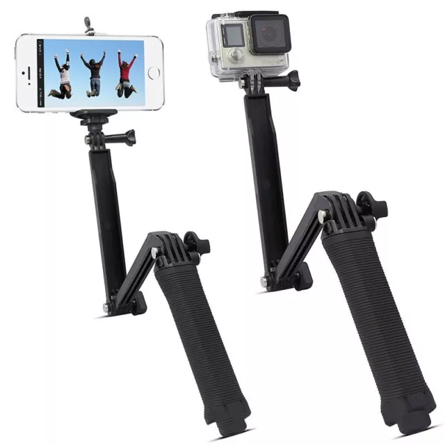 3 Way Grip Waterproof Selfie Stick Tripod Hand Monopod For GoPro Hero  10 9 8 7