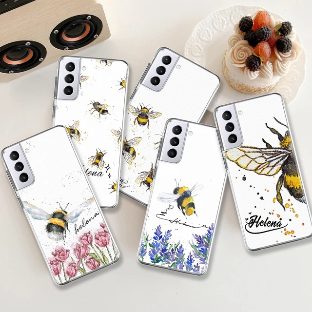 Bee Flower Personalised Case For Samsung Galaxy S22 A13 A53 A14 Soft Phone Cover