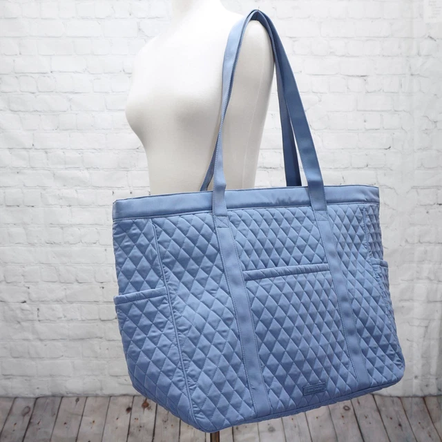 NWT ❤️ VERA BRADLEY Microfiber Rustic Blue Get Going Carried XL LARGE TOTE