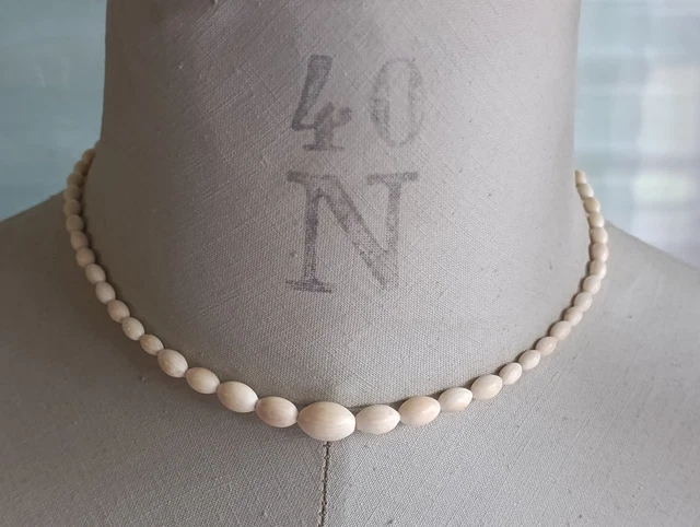 Collier De Perles Ancien Ciro En Chute - Argent Sterling, Perles Blanc Argent, 42 Cm, Occasion