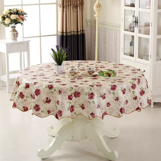 Schöne runde Tischdecke für 6 Sitze elegantes PVC-Material (152x152cm)