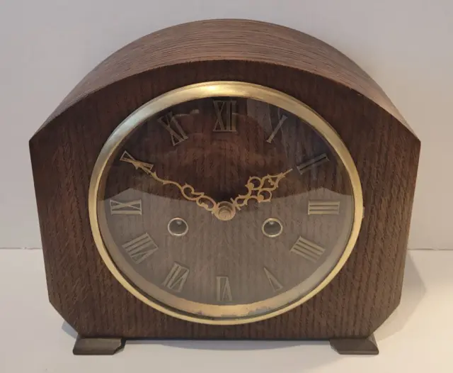 Vintage Mid-Century c1940’s “Smiths Enfield” Oak Cased Chiming Mantel Clock