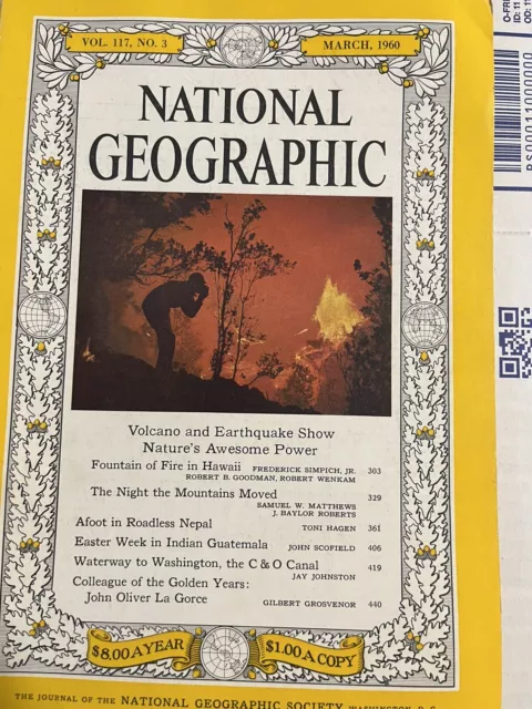 National Geographic March 1960 Magazine Volcano and Earthquake Show