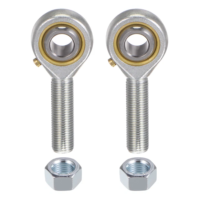 2pcs POSB6 Male Rod End 3/8" Bore and 3/8-24 Right Hand Thread,Includes Jam Nut
