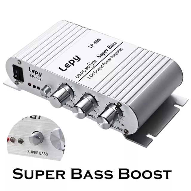 Amplificador Sonido 2.1 Mega Bass Estéreo Lepy LP-838 200W