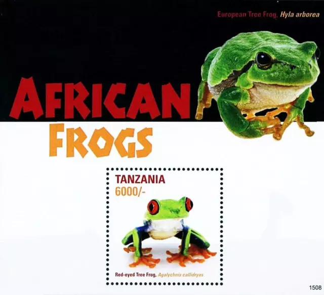 Tanzania 2016 Frogs S/S Sc#2777 Mnh Animals, Amphibians