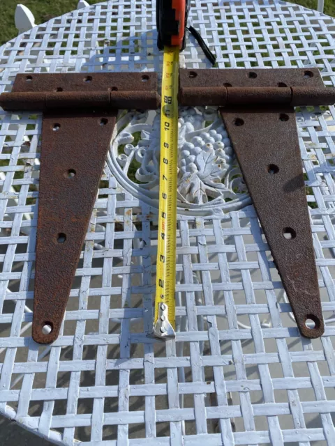 Vintage Pair Barn/Gate T-strap hinges. 14-1/2" x 8"