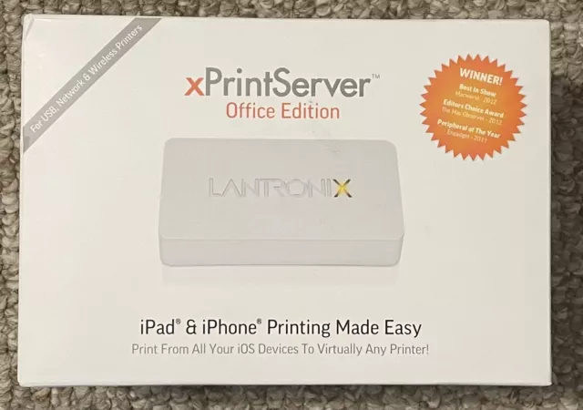New Lantronix XPrintServer Home Edition iPad & iPhone Printing for IOS Devices