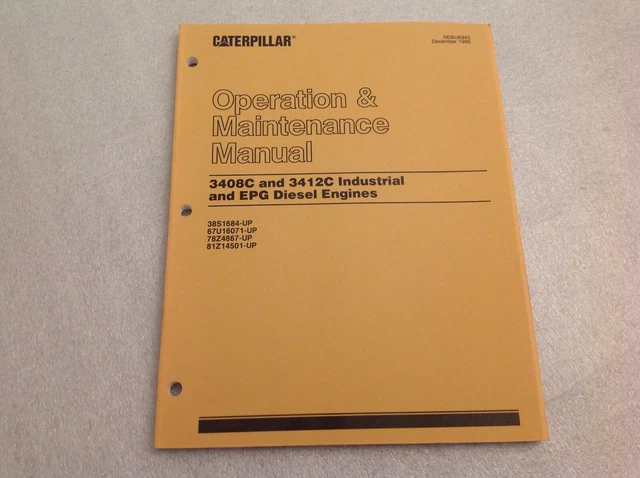 Caterpillar 3408C & 3412C Industrial EPG Engine Operation & Maintenance Manual
