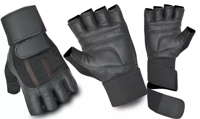 Gym Work Out Cycling Leather Body Building Training Padded Gloves