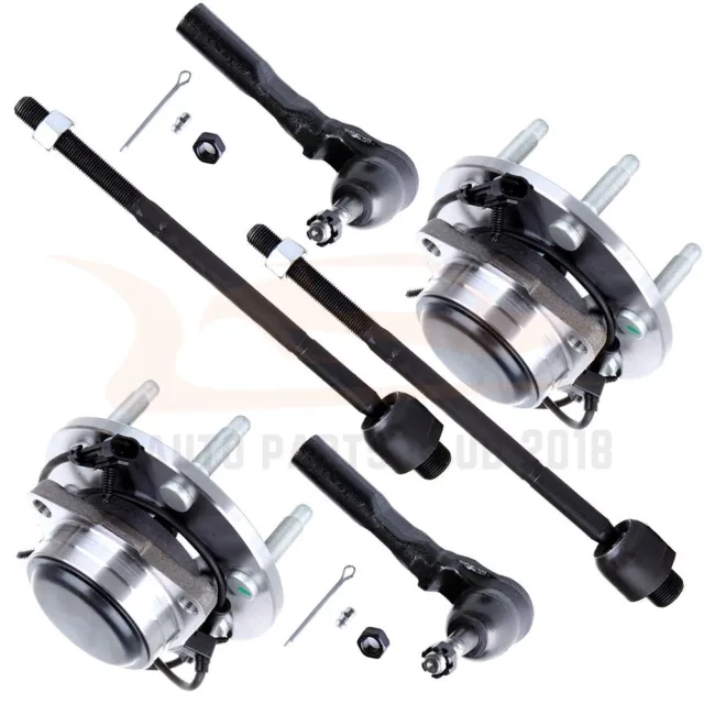 6x Wheel Hub & Bearing Assembly + Inner Outer Tie Rod End Kit Fits Chevrolet GMC