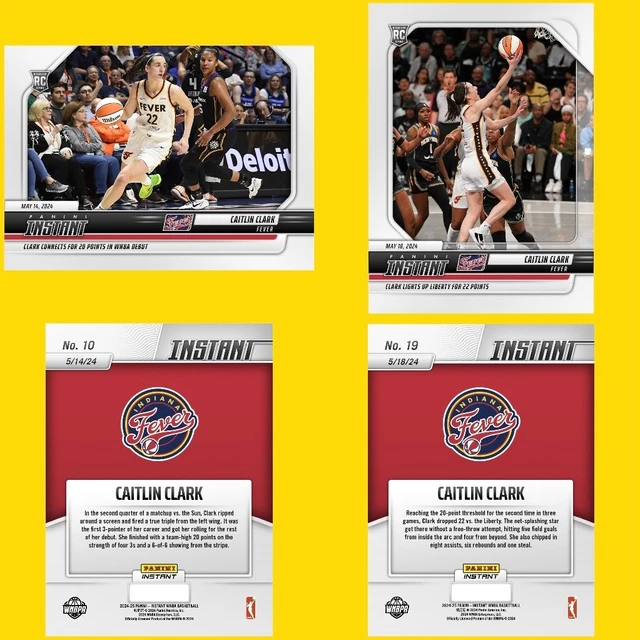 Carte Caitlin Clark 2024 Panini Instant WNBA #166 - Notée Gem Mint 10 | Rookie Indiana Fever