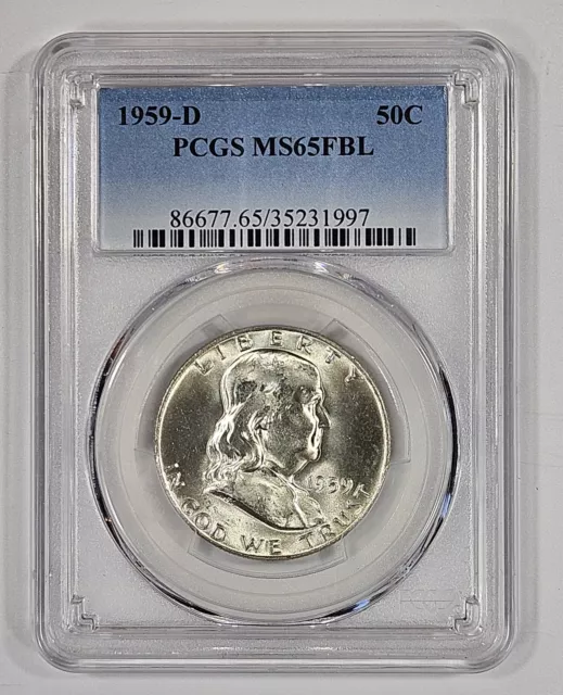 1959-D Franklin Half Dollar PCGS MS65 FBL