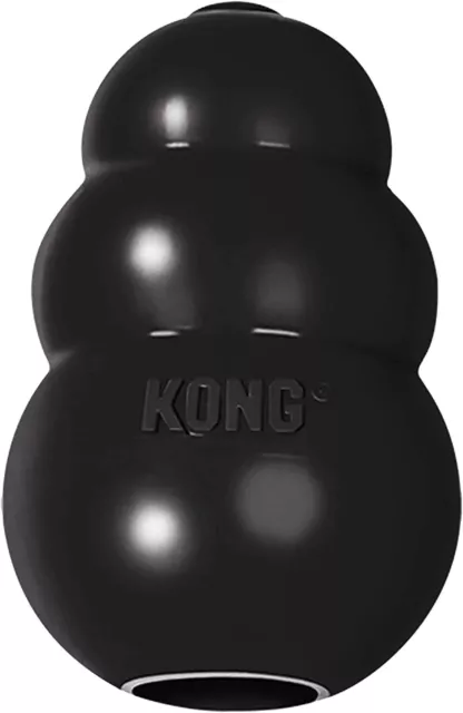 KONG Extreme Resistente Caucho Natural Tamaño Mediano NEGRO Nuevo 2