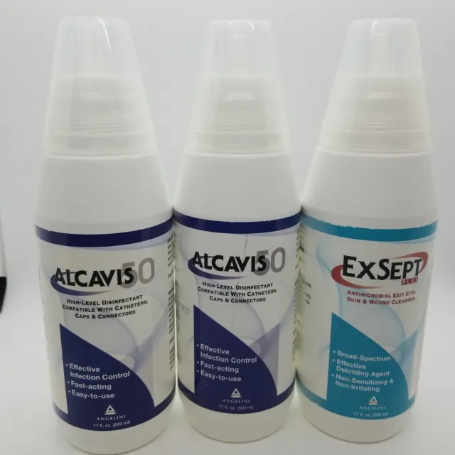 1 limpiador de heridas antimicrobiano ALCAVIS + 2 ExSept Plus 500 ml juego de 3 exp 5/10/23