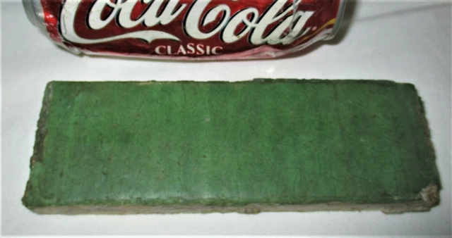 Antique Primitive Usa Grueby Curdled Green Home Architectural Fireplace Art Tile