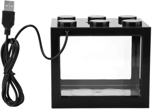 Aquarium Fish Tank  Mini Aquarium with LED Light  Desktop Decor Lamp Fish Tank 8