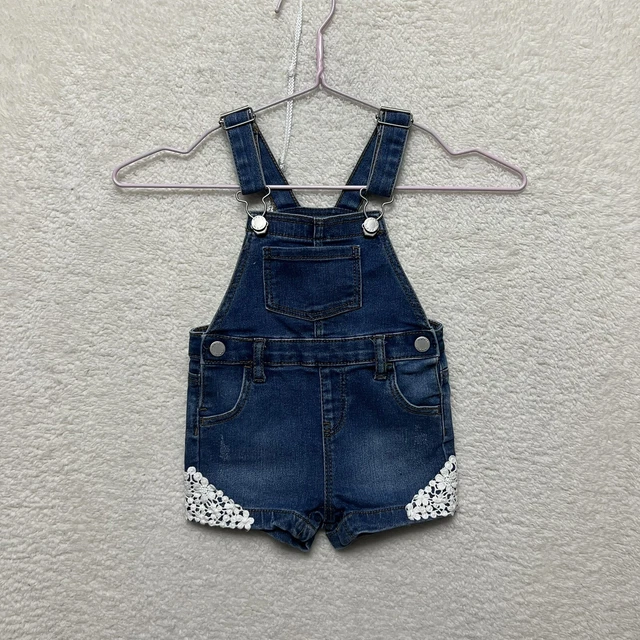 Denim co baby girl short dungarees age 9-12 months blue