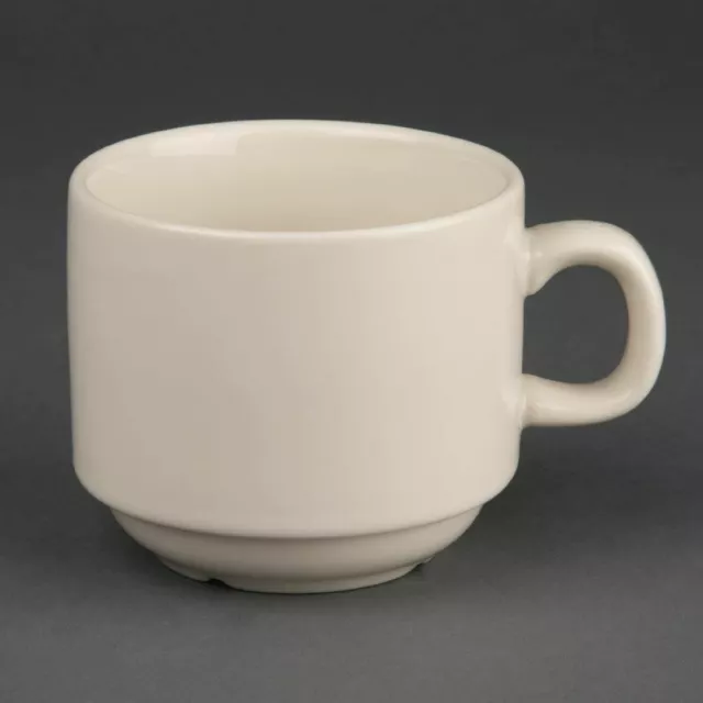 Olympia Ivory Stacking Tea Cups Made of Porcelain - 206ml Pack of 12